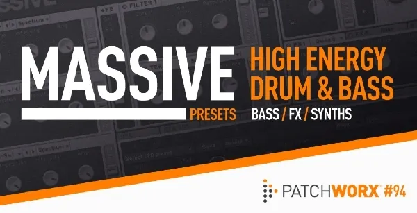 Patchworx High Energy DnB Massive Presets by Loopmasters preset pack artwork for Massive