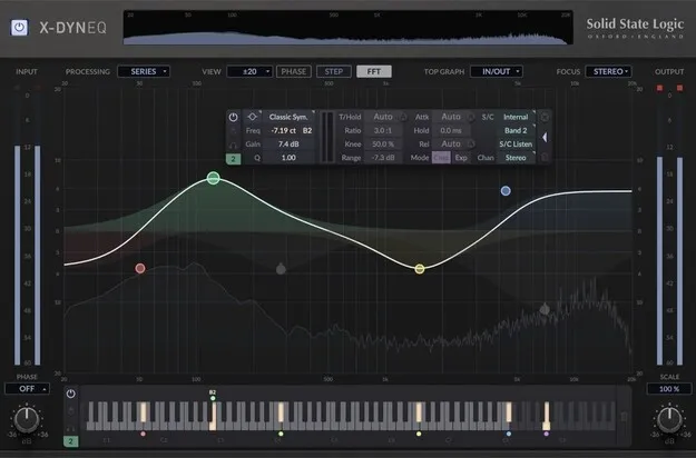 X-DynEQ dynamic EQ plugin interface by Solid State Logic