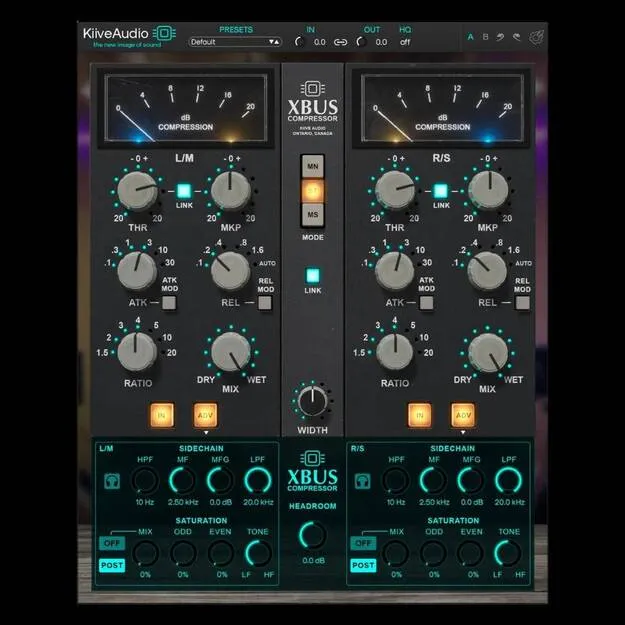 XBus by Kiive Audio VCA bus compressor plugin interface