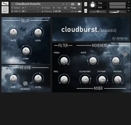 Cloudburst Acoustic by Iamlamprey Kontakt acoustic guitar instrument