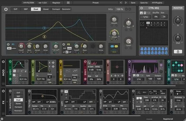 HY-Filter4 filter effect plugin interface by HY-Plugins