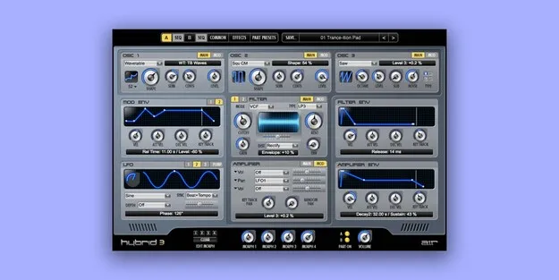 Hybrid 3 by AIR Music Technology synth plugin interface