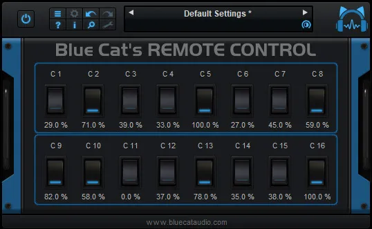 Blue Cat's Remote Control by Blue Cat Audio virtual MIDI control surface plugin interface