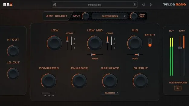 Telos - Bass by Black Salt Audio bass mixing plugin interface