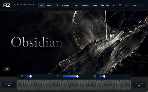 Obsidian by ZAK Sound dark cinematic preset collection for Raizes Player
