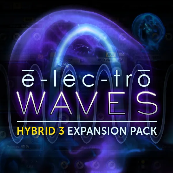 Hybrid 3 Expansion E-lec-tro Waves preset pack artwork for AIR Music Hybrid 3