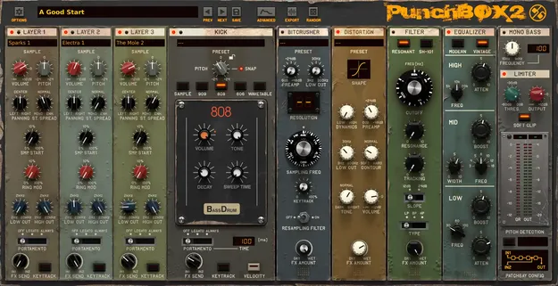 PunchBox 2 by D16 Group kick drum design plugin interface