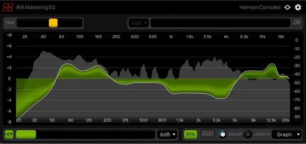 Mastering EQ by Harrison Consoles EQ plugin interface