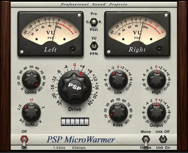 PSP MicroWarmer by PSP Audioware compressor plugin interface