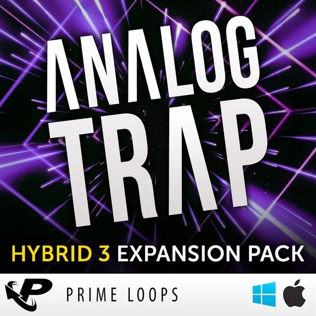 Hybrid 3 Expansion: Analog Trap preset pack artwork for Hybrid 3