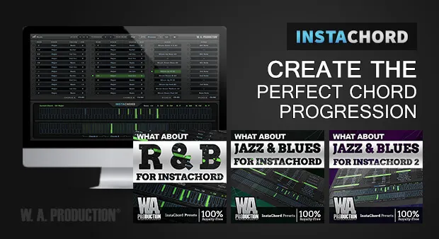 InstaChord & Expansions MIDI chord plugin interface by W. A. Production