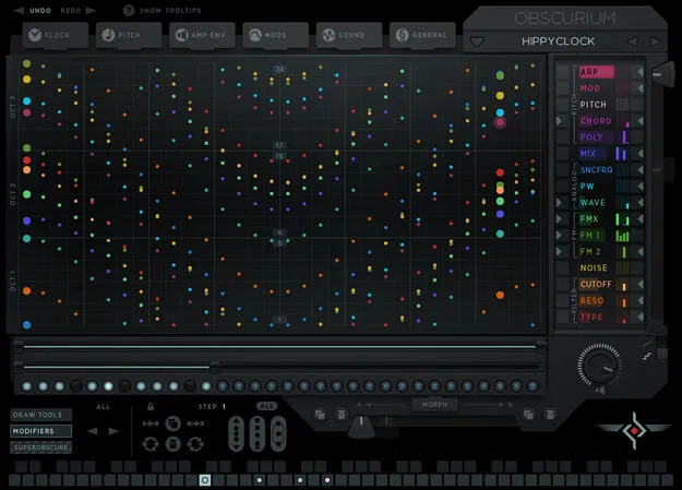 Obscurium synth plugin interface by Sugar Bytes