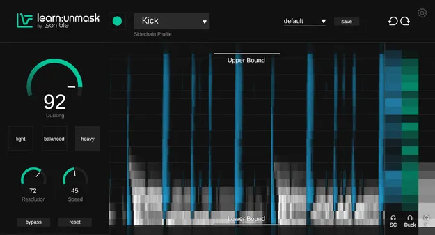 learn:unmask by sonible spectral ducking plugin interface