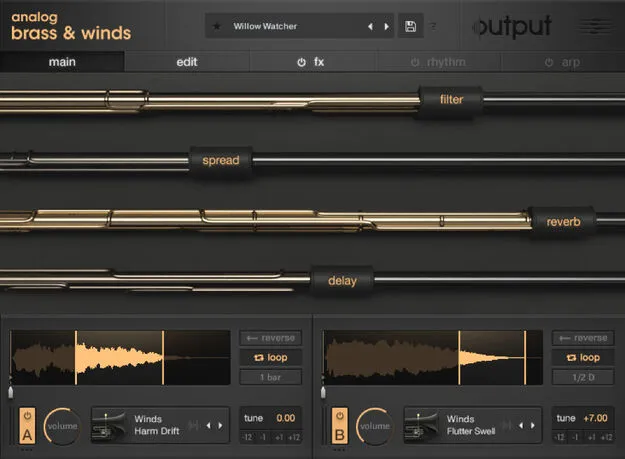 Analog Brass & Winds by Output Kontakt instrument interface