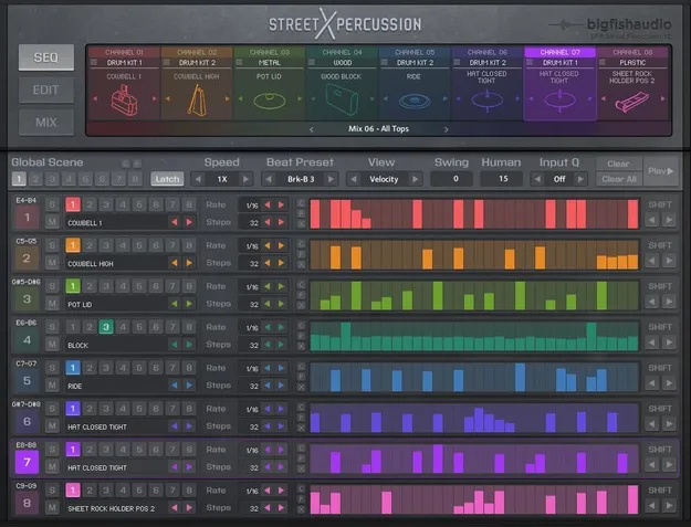 Street Percussion by Big Fish Audio Kontakt instrument interface