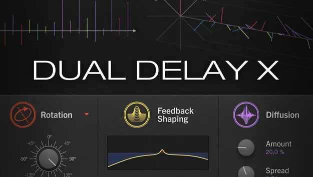 Dual Delay X by UVI stereo delay plugin interface