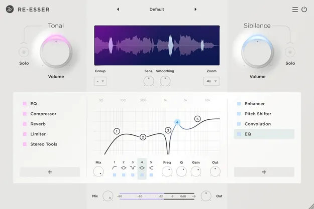 Re-Esser by Wavesfactory vocal de-esser plugin interface