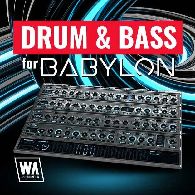 Drum & Bass For Babylon 1 preset pack artwork for Babylon synth