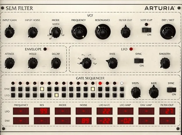 Filter SEM by Arturia audio filter plugin interface