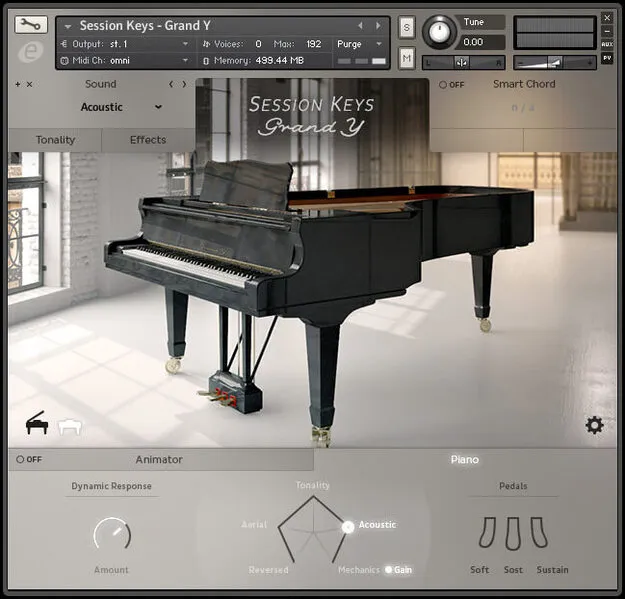 Session Keys Grand Y Kontakt piano instrument interface by e-instruments