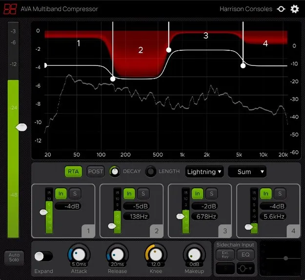 Multiband Compressor by Harrison Consoles effects plugin interface