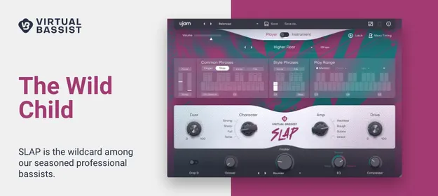 SLAP virtual bassist plugin interface by UJAM