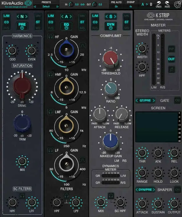 KStrip channel strip plugin by Kiive Audio interface