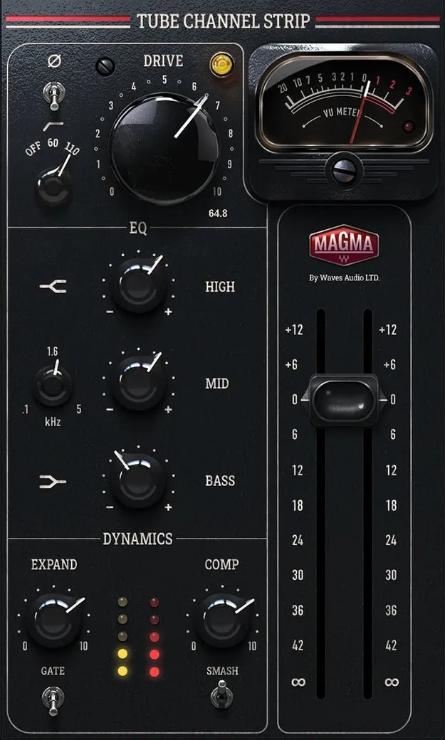Magma Tube Channel Strip by Waves effects plugin interface