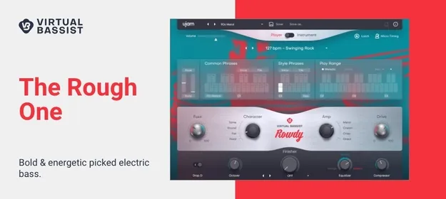 ROWDY 2 by UJAM virtual bassist plugin interface