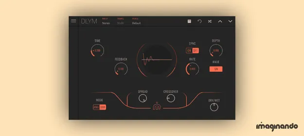 DLYM Delay Modulator plugin interface by Imaginando
