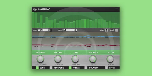 Blast Delay delay effect plugin by Audio Blast interface