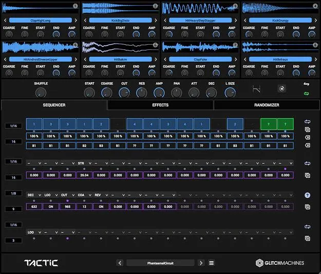 Tactic 2 by Glitchmachines sequencer plugin interface