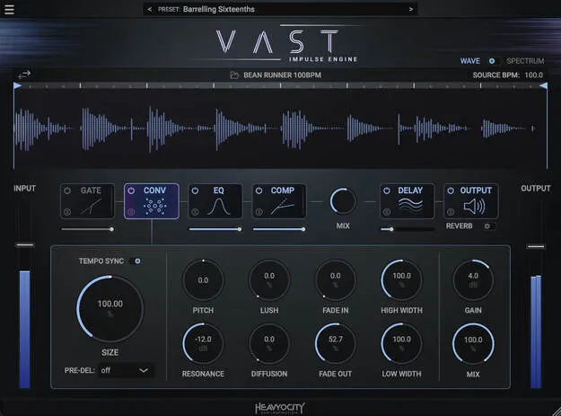 VAST - Impulse Engine by Heavyocity convolution reverb plugin interface