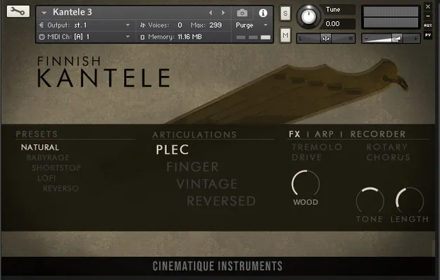 Kantele v2.5 by Cinematique Instruments Kontakt instrument artwork