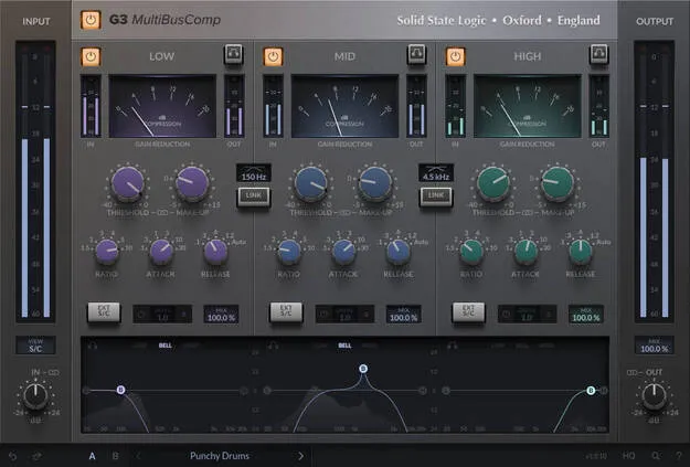 SSL G3 MultiBusComp by Solid State Logic compressor plugin interface