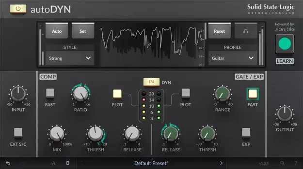 SSL autoDYN compressor and gate plugin interface by Solid State Logic