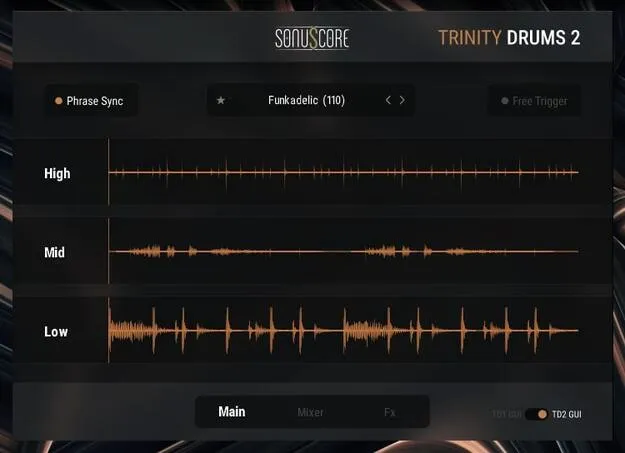 Trinity Drums 2 by Sonuscore Kontakt drum instrument interface