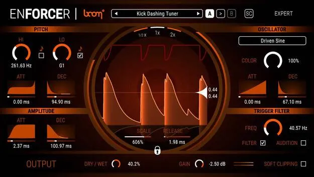 ENFORCER by Boom multi effect plugin interface