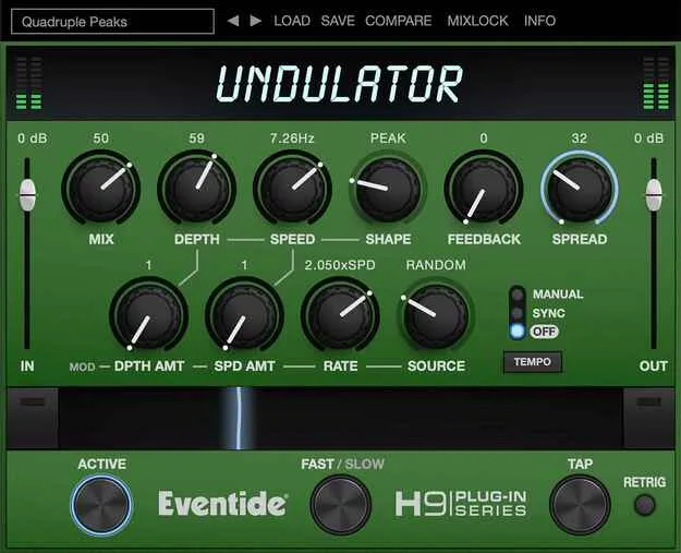 Undulator by Eventide tremolo effect plugin interface