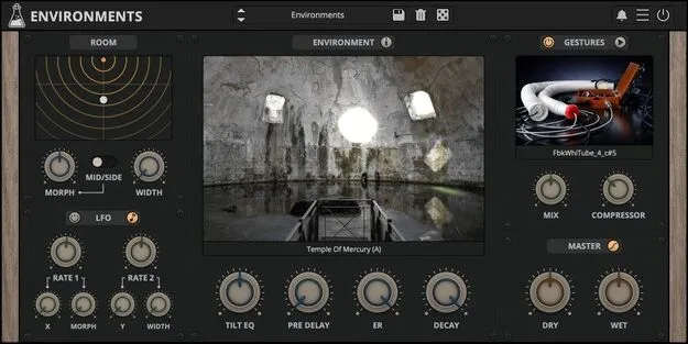 Environments convolution reverb plugin interface by AudioThing