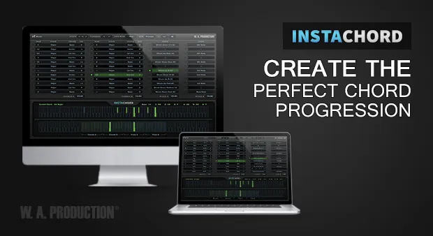 InstaChord MIDI chord plugin interface by W. A. Production