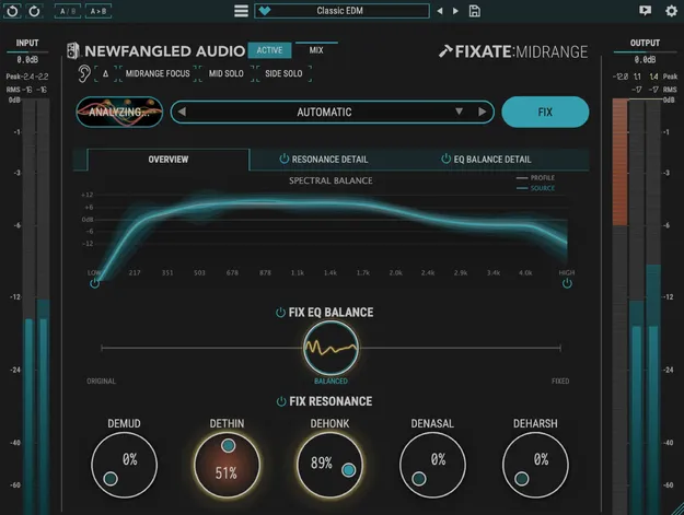 Fixate:Midrange by Newfangled Audio dynamics plugin interface