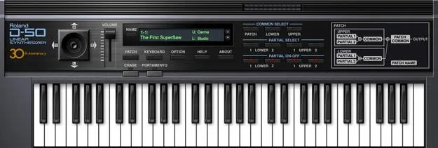 D-50 by Roland software synthesizer plugin interface