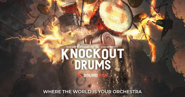 Knockout Drums by Soundiron drum sample library interface for Kontakt
