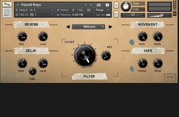 Found Keys by Iamlamprey Kontakt instrument interface with melodic patches