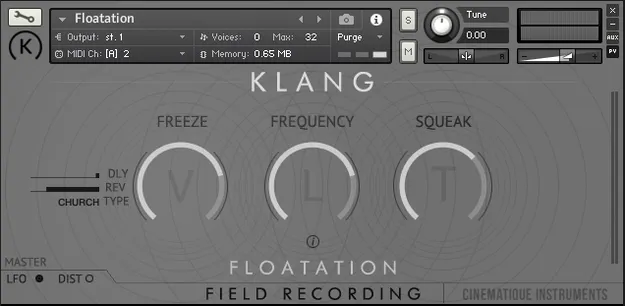 FIELD RECORDING: Floatation by KLANG Kontakt instrument interface