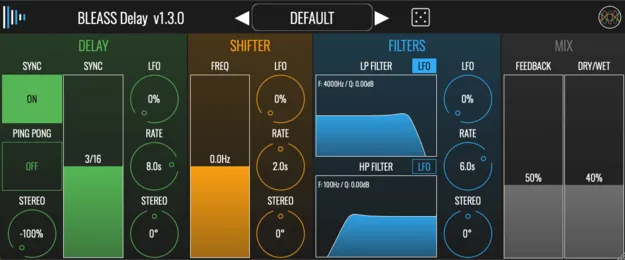 BLEASS Delay multi-purpose delay and frequency shifter plugin interface