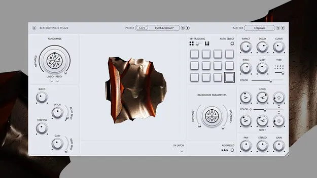 RANDOM Metal by BEATSURFING percussive synth plugin interface