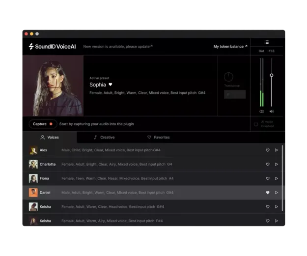 SoundID VoiceAI Perpetual License Key plugin interface by Sonarworks