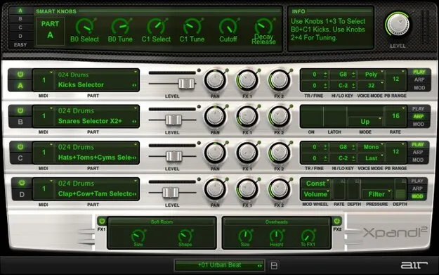 Xpand!2 virtual instrument plugin interface by AIR Music Technology